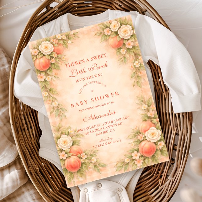 Little Peach on the Way Baby Shower Inbjudningar (Skapare uppladdad)