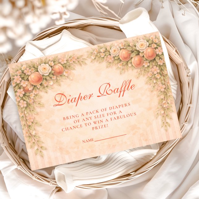 Little Peach on the Way Diapper Raffle Tilläggskort (Skapare uppladdad)