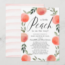 Little Peach Watercolor Baby Shower by Mail
