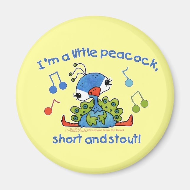 Little Peacock Kort och Stout Magnet (Framsidan)