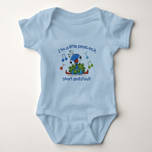 Little Peacock Kort och Stout T-shirt (Framsida)