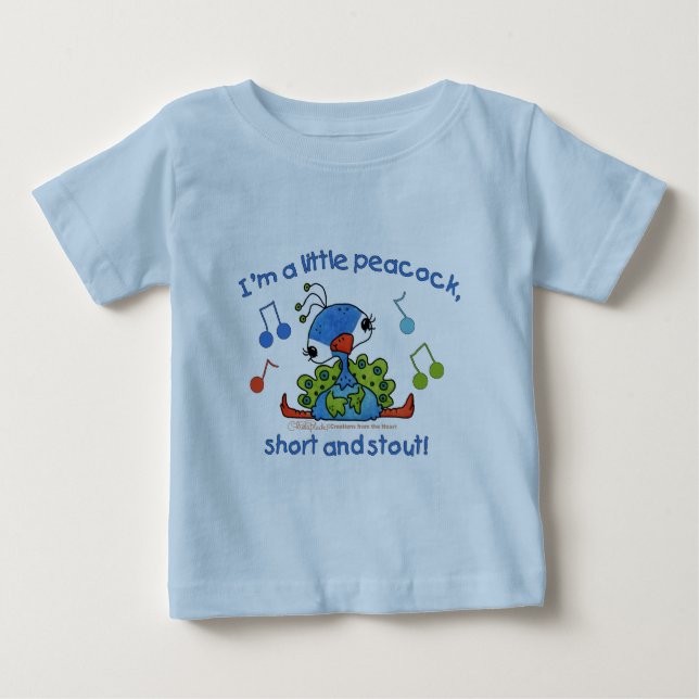 Little Peacock Kort och Stout T-shirt (Framsida)
