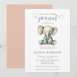Little Peanut Baby Elephant Baby Shower Inbjudningar
