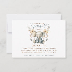 Little Peanut Baby Elephant Baby Shower Tack Kort