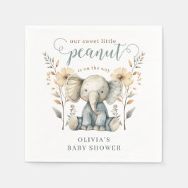 Little Peanut Baby Elephant Blue Shower Pappersservett