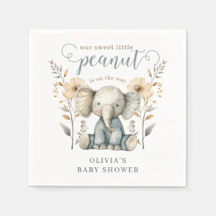 Little Peanut Baby Elephant Blue Shower Pappersservett