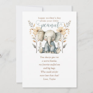 Little Peanut Baby Elephant First Mors dag Inbjudningar