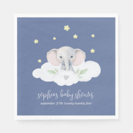 Little Peanut Baby Shower Blue Elephant Napkins Pappersservett