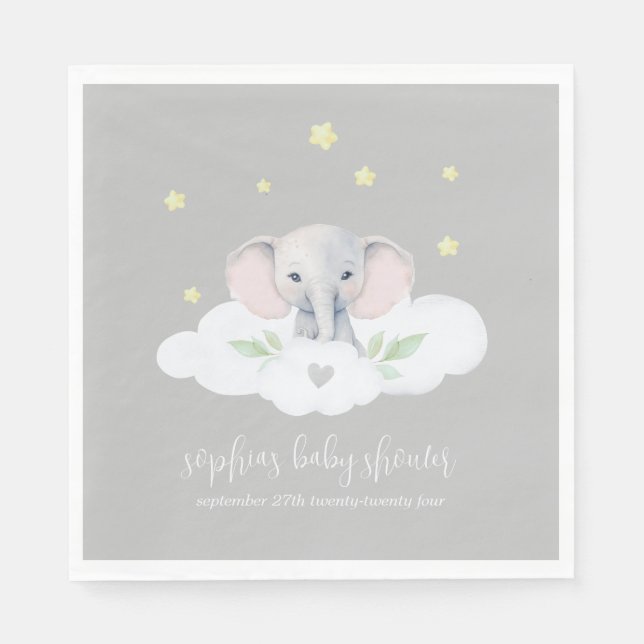 Little Peanut Baby Shower Elephant Napkins Pappersservett (Framsidan)