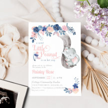 Little Peanut Blommigt Baby Elephant Shower