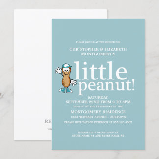 Little Peanut (Blue) Baby Shower Inbjudningar