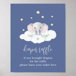 Little Peanut Blue Boy Shower Raffle Poster