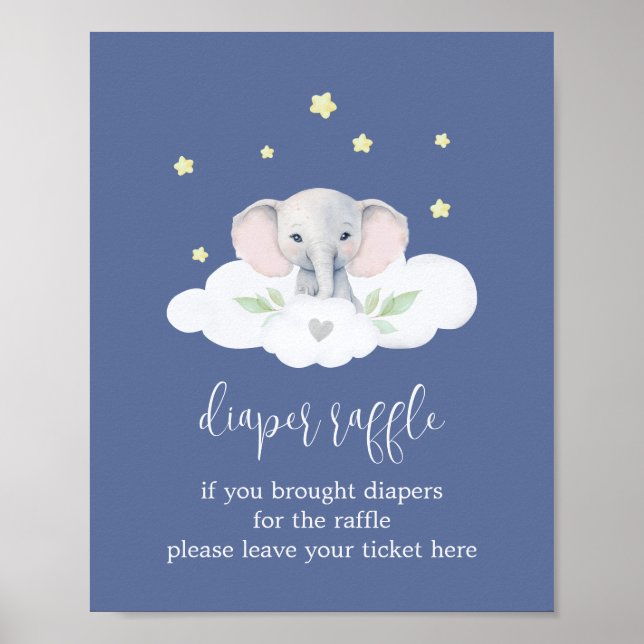 Little Peanut Blue Boy Shower Raffle Poster (Framsidan)