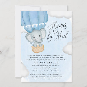 Little Peanut Blue Elephant Baby Shower by Mail Inbjudningar
