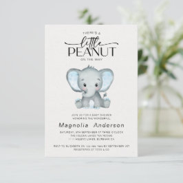 Little Peanut Blue Elephant Baby Shower Inbjudningar