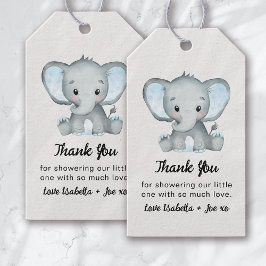 Little Peanut Blue Elephant Baby Shower Presentetikett