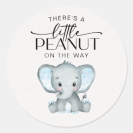 Little Peanut Blue Elephant Baby Shower Runt Klistermärke