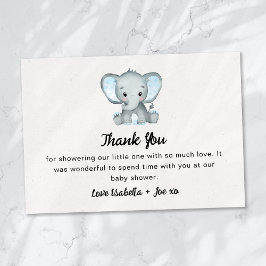 Little Peanut Blue Elephant Baby Shower Tack Kort