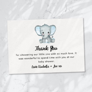 Little Peanut Blue Elephant Baby Shower Tack Kort