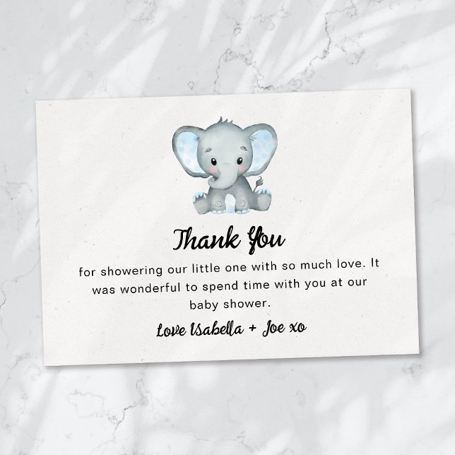 Little Peanut Blue Elephant Baby Shower Tack Kort (Skapare uppladdad)