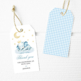 Little Peanut Blue Elephant Baby Shower Tack Presentetikett