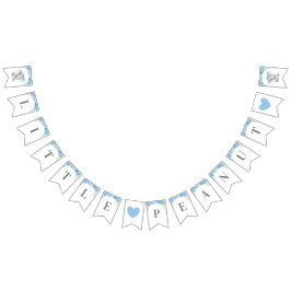 Little Peanut Boy Blue Elephant Shower Sprinkle Vimplar