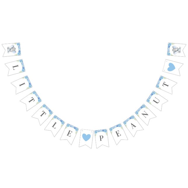 Little Peanut Boy Blue Elephant Shower Sprinkle Vimplar (Alla)