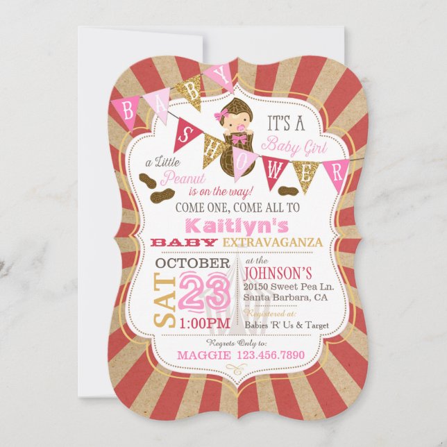 Little Peanut Carnival Baby Shower-inbjudan Inbjudningar (Framsida)