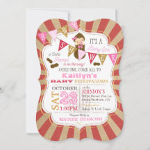 Little Peanut Carnival Baby Shower-inbjudan