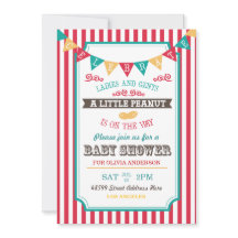 Little Peanut Circus Baby Shower Inbjudan
