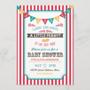 Little Peanut Circus Baby Shower Inbjudan