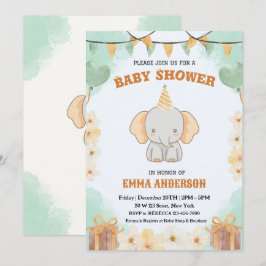Little Peanut Dreams - Elephant Baby Shower Inbjudningar