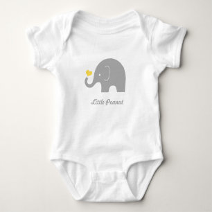 Little Peanut Elephant Baby Romper, Gult Heart Tee