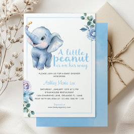 Little Peanut Elephant Baby Shower-inbjudan - Cu Inbjudningar
