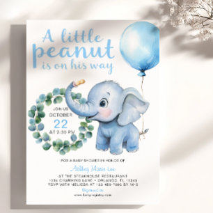Little Peanut Elephant Baby Shower-inbjudan - Cu Inbjudningar