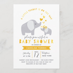 Little Peanut Elephant Babyskor GULT Inbjudningar