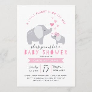 Little Peanut Elephant Babyskor ROSA Inbjudningar