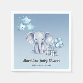 Little Peanut Elephant Blue Balloon Baby Shower Pappersservett