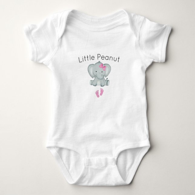 Little Peanut Elephant,flicka djurälskare baby T Shirt (Framsida)