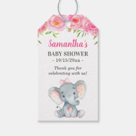 Little Peanut Rosa Elephant Flicka Shower Favor Presentetikett