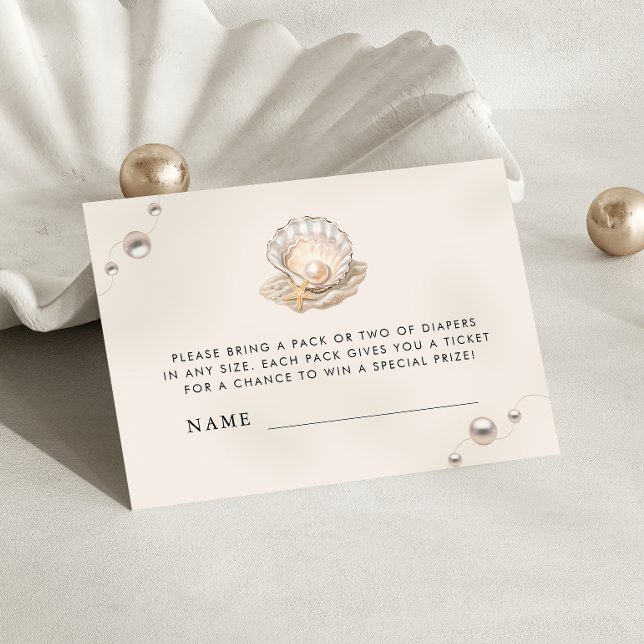 Little Pearl Baby Shower Diaper Raffle-hölje Tilläggskort (Skapare uppladdad)