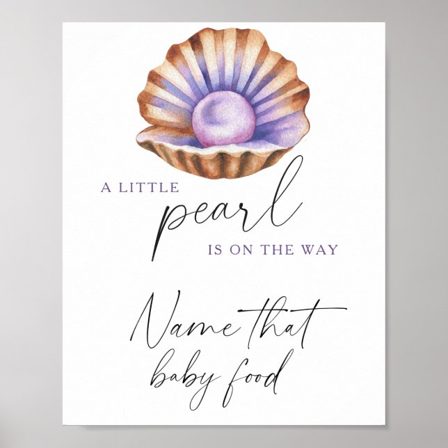 little pearl baby shower - name that baby food poster (Framsidan)
