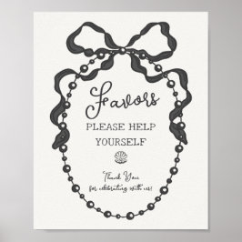 Little Pearl Black Coquette Bow Favors Poster