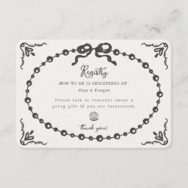 Little Pearl Coquette Bow Gift Registry Infoga Tilläggskort
