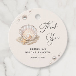 Little Pearl Ocean Beach Seashell Girl Shower Gåvor Etiketter