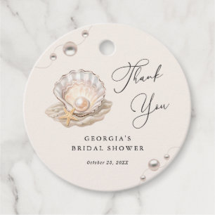 Little Pearl Ocean Beach Seashell Girl Shower Gåvor Etiketter