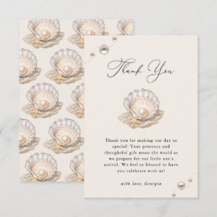 Little Pearl Ocean Beach Seashell Girl Shower Tack Kort