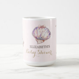 Little Pearl Seashells Diamonds Dots Baby Shower Kaffemugg
