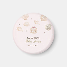 Little Pearl Seashells Dots Baby Shower Magnet
