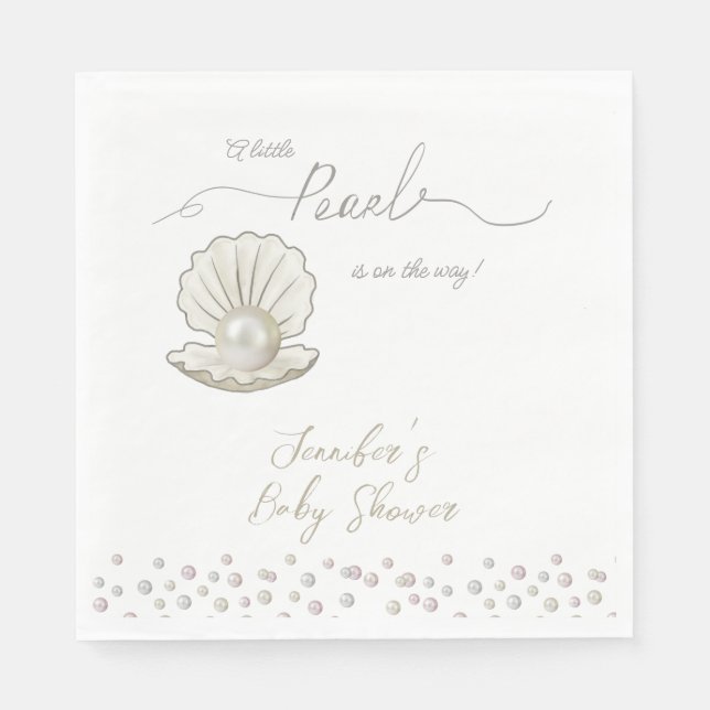 Little Pearl under Sea Pearlcore Baby Shower Pappersservett (Framsidan)